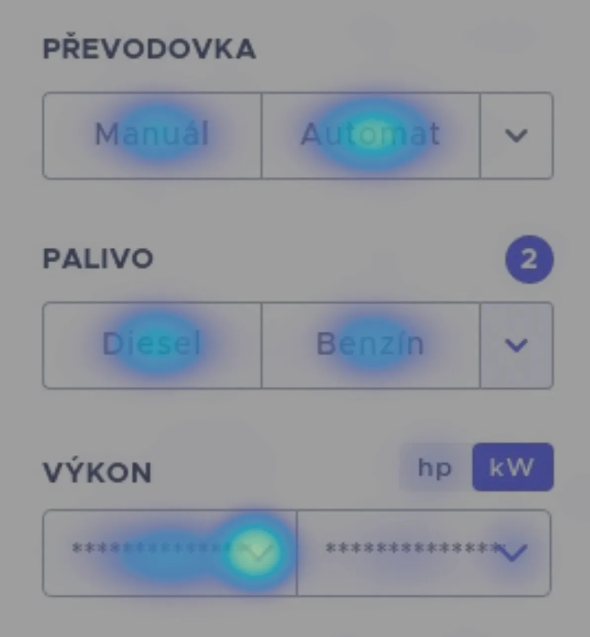 Ukázka heatmapy