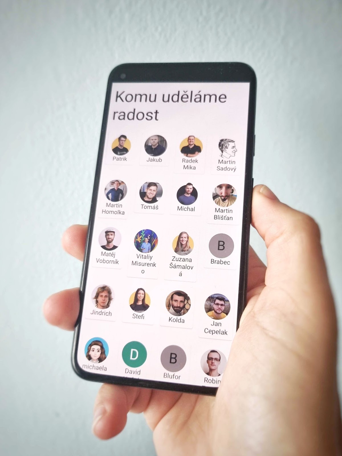 Výsledný look Android appky