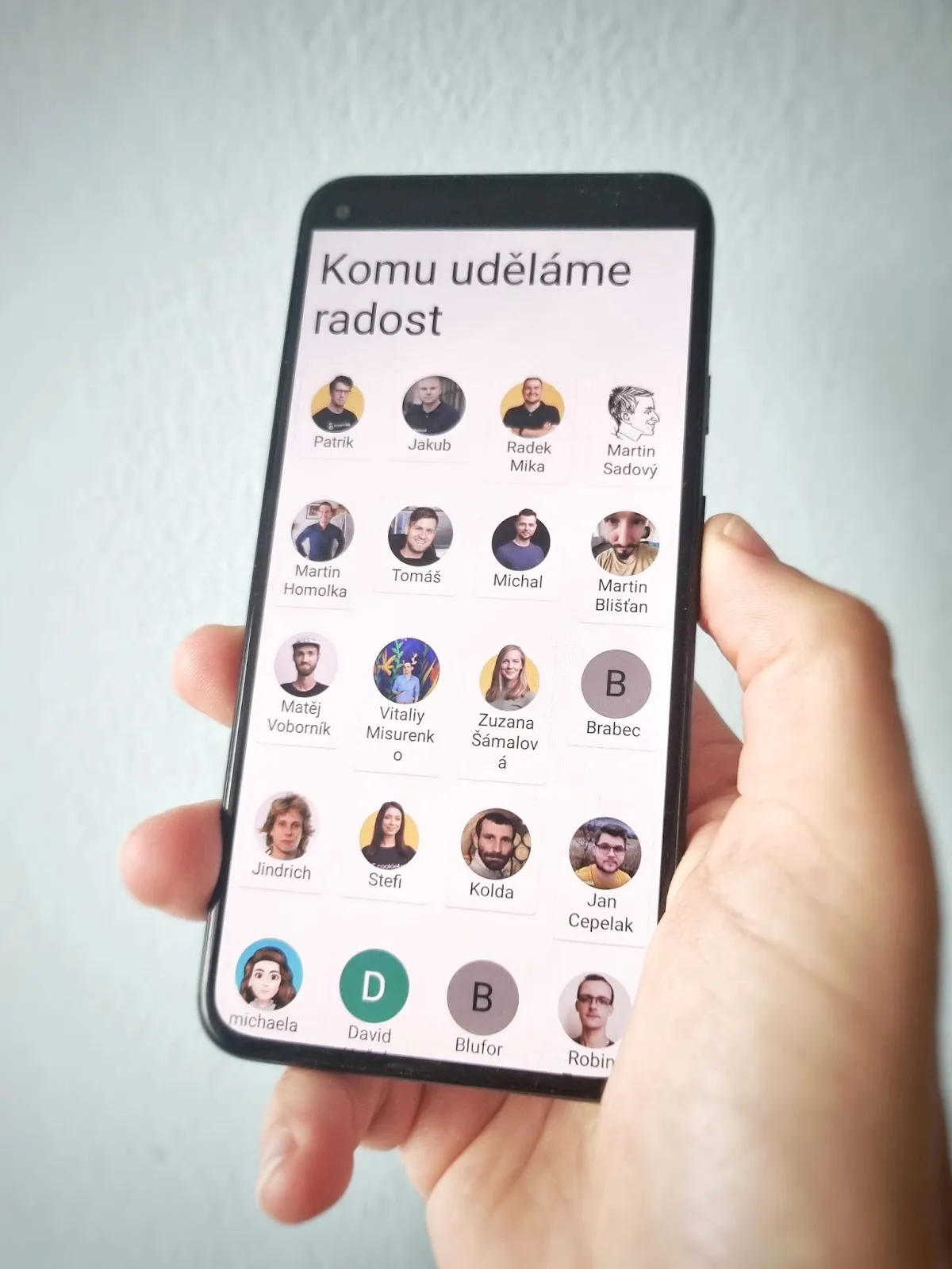 Výsledný look Android appky